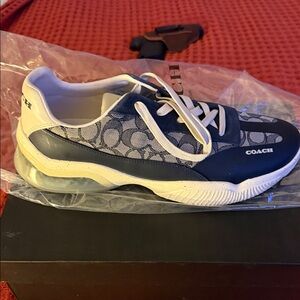 Coach Navy and White Sneakers